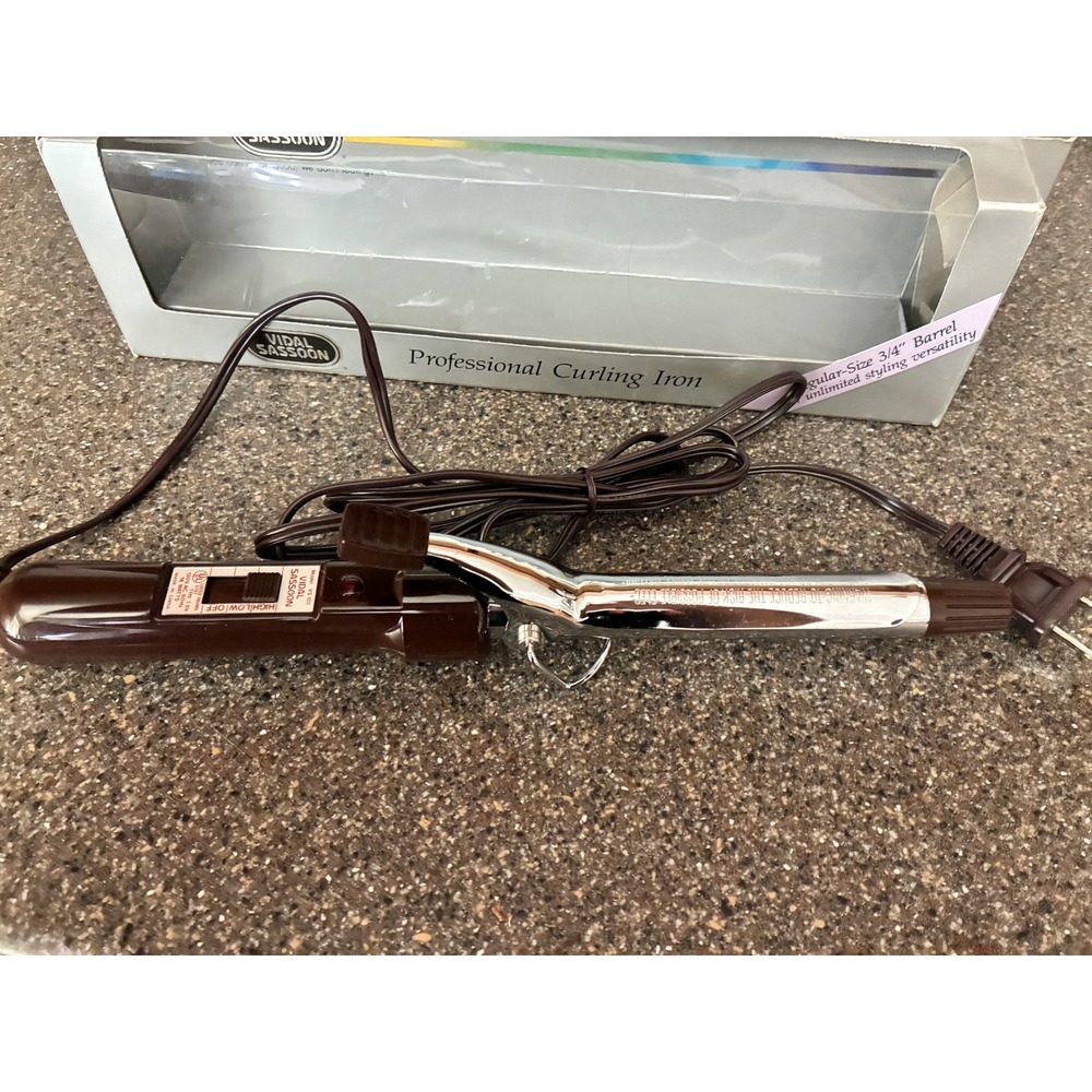 Vidal Sassoon Professional Curling Iron 3/4 Inch Barrel Brown Chrome VS-101